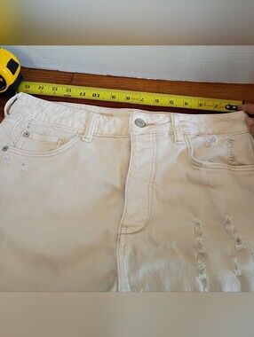 Pilcro High-Rise White Distressed Jeans